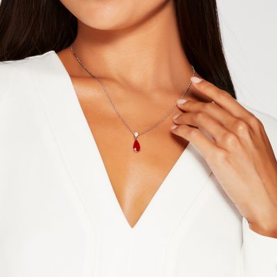 Wallace Pigeon Blood Ruby and Diamond Pendant