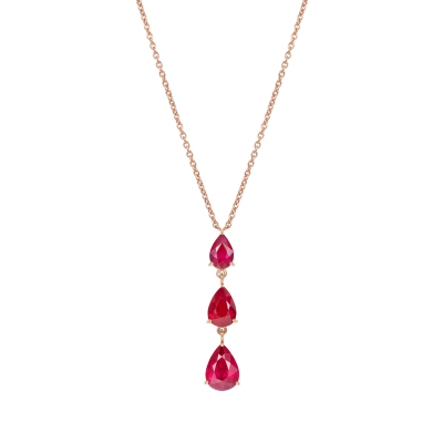 Trilogy Pear Shape Ruby Pendant