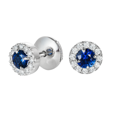 Regal Sapphire and Diamond Earrings