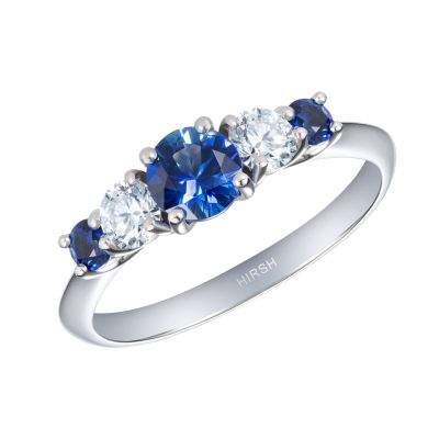 Cinq Sapphire and Diamond Ring