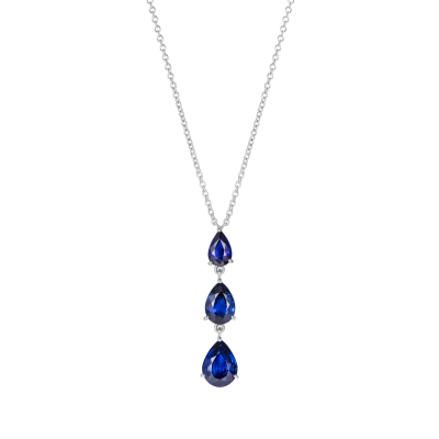Trilogy Pear Shape Sapphire Pendant