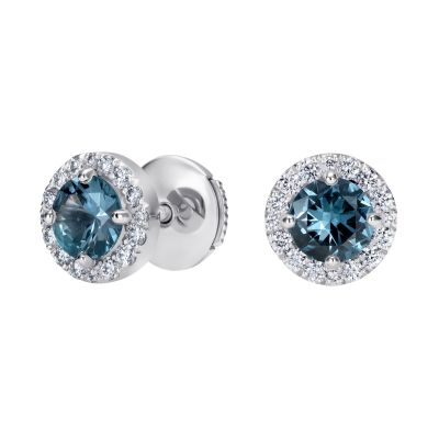 Regal Blue Spinel and Diamond Earrings