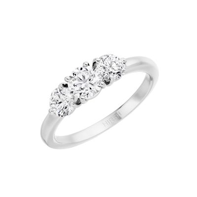 Trilogy ring set with round brilliant cut diamonds 