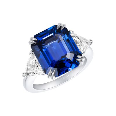 Trio 10 Carat Sapphire and Diamond Ring