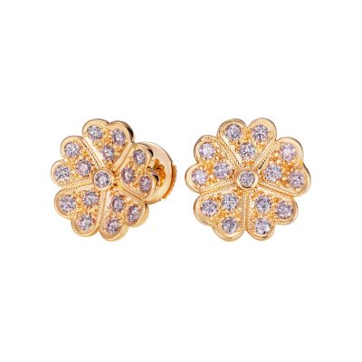Wildflower Campion Fancy Light Pink Diamond Earrings