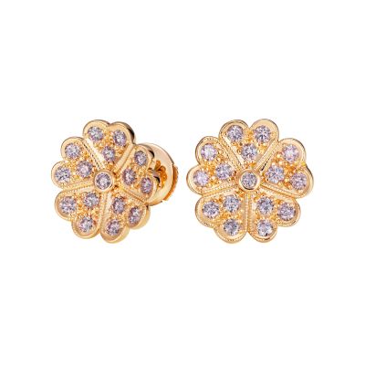 Wildflower Campion Fancy Light Pink Diamond Earrings