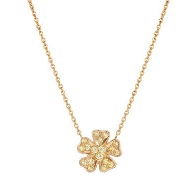 Wildflower Buttercup Yellow Diamond Pendant