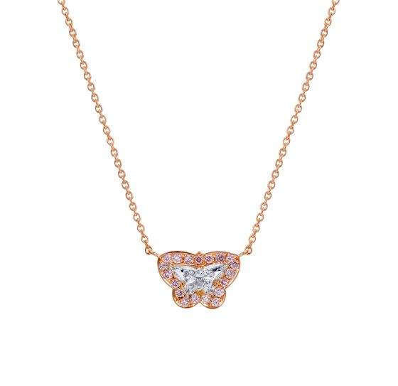 Regal Butterfly Pink Diamond Pendant
