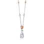 Mayfair Rose Necklace with Pink and White Diamonds