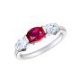 Synergy Ring with Oval Ruby and Diamonds
