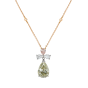 Bow Pendant with Extremely Rare Chameleon, Pink and White Diamonds