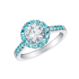 Regal Diamond Ring with Paraíba Tourmalines