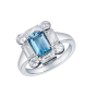 Ice Aquamarine and Diamond Ring