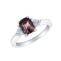 Trio Colour-Change Garnet and Diamond Ring