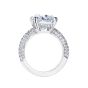 Reflection 7.35 Carat Cushion Cut Diamond Ring with Pavé Shoulders 