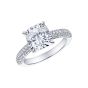 Reflection Cushion Cut Ring with Pavé Shoulders 