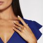2 carat diamond cocktail ring with side stones set in platinum