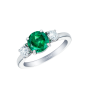Trilogy Emerald and Diamond Ring