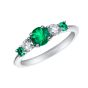 Cinq Emerald and Diamond Ring