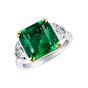 Extremely Rare Colombian Emerald Trio Ring