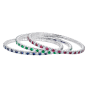 Large Advantage Bracelet Set in Alternating Sapphire, Emerald and Ruby with Diamonds