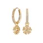 Hoop Wildflower Diamond Earrings in Yellow Gold