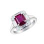 Ice Ruby and Diamond Ring