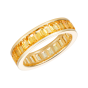 Emerald Cut Yellow Sapphire and Yellow Gold Eternity Ring
