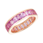 Emerald Cut Pink Sapphire Eternity Ring
