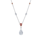 Mayfair Rose Necklace with Pink and White Diamonds