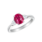 Trio Ring Oval Ruby and Diamond