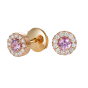 Regal Pink Sapphire and Diamond Earrings 