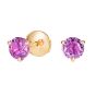 Solitaire Pink Sapphire Stud Earrings 