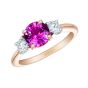 Trilogy Ring with Pink Sapphire