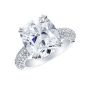Reflection 7.35 Carat Cushion Cut Diamond Ring with Pavé Shoulders 