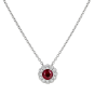 Carnation Ruby and Diamond Pendant