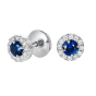 Regal Sapphire and Diamond Earrings 