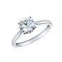 Solitaire Round Diamond Ring with Discreet Pink Diamonds 