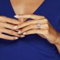 Regal Ring set with blue and white diamonds 