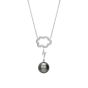 Pearl and cloud diamond pendant set in platinum