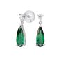 Tourmaline and diamond earrings set in platinum