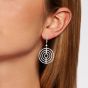 Large White Gold Diamond Saturn Drop Earrings