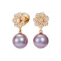 Wildflower Pink Pearl and Diamond Earrings