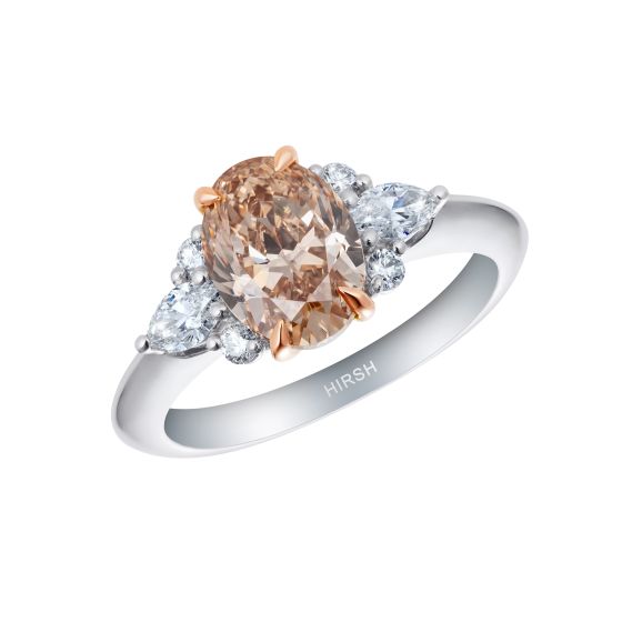 Papillon Peach Diamond and Diamond Ring