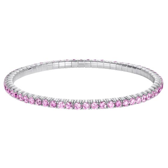 Pink sapphire white gold bracelet
