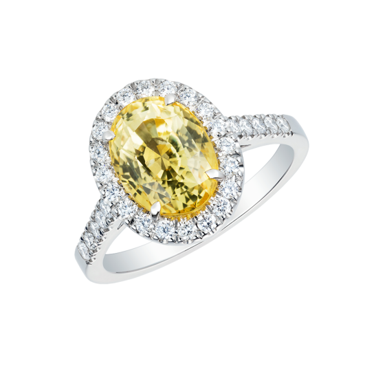 Regal Yellow Sapphire and Diamond Ring