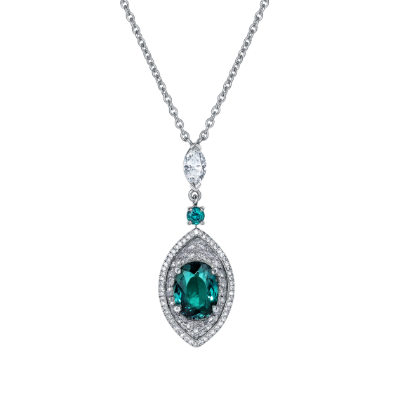 Cleopatra Alexandrite and Diamond Pendant