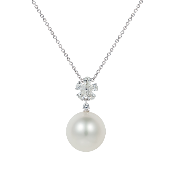 Beauchamp White Pearl and Diamond Pendant
