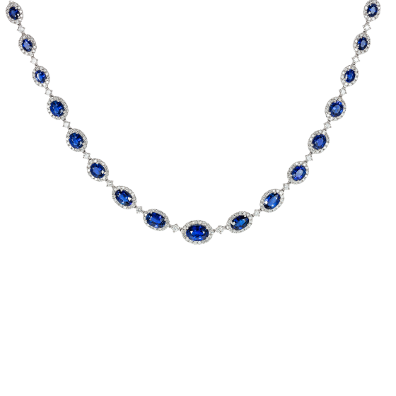 Regal Sapphire and Diamond Necklace