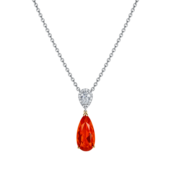 Burlington Fire Opal and Diamond Pendant 